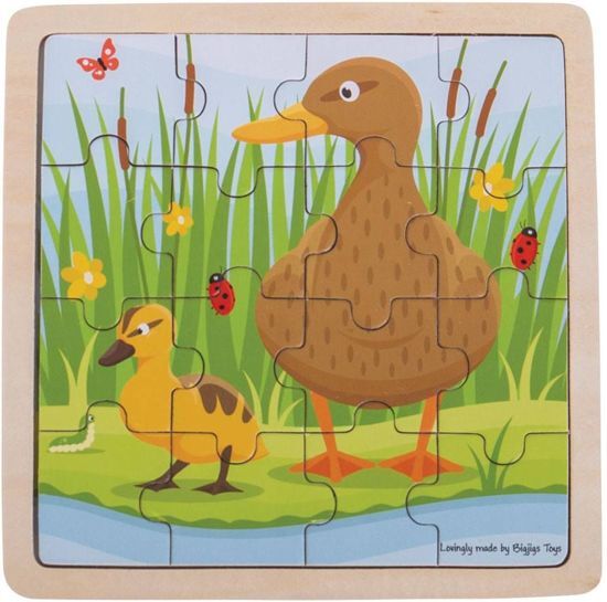 Bigjigs Toys Bigjigs puzzel Eend&Kuiken, 16 stukjes