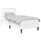 vidaXL Bedframe met matras Wit 90 x 200 cm Kunstleer