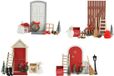 Decoris kerstdorp accessoires set hout kerstdecoratie 15x6x24cm.
