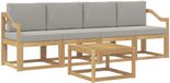 vidaXL Buiten bankenset 5 st Wit en Lichtgrijs Polyester