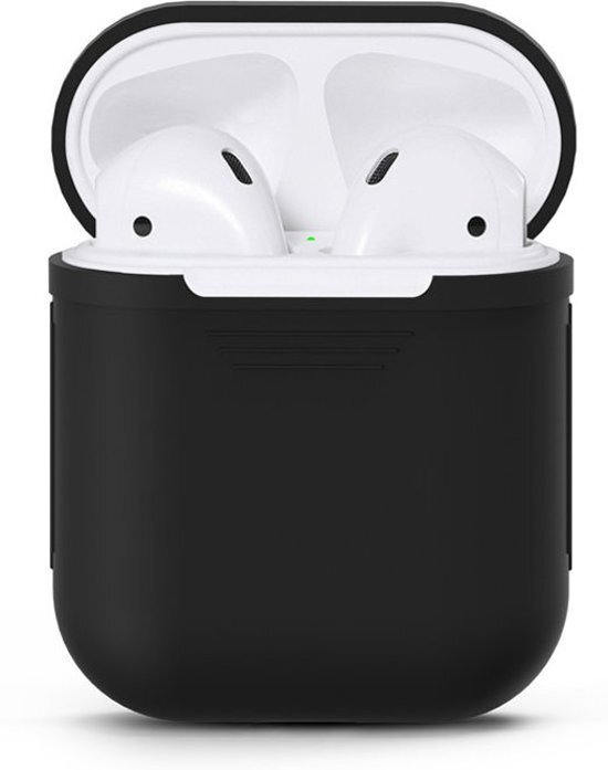 KELERINO. Airpods Silicone Case Cover Hoesje voor Apple Airpods - Zwart - Let op: Airpods worden niet meegeleverd