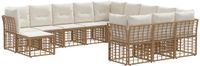 vidaXL - Hoek loungeset - 12 zitplekken - Polyester - Natuurlijk en crème wit