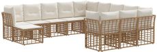 vidaXL - Salon d'angle - 12 places assises - Polyester - Naturel et crème blanc