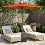 Prolenta Maison Exclusive Tuinparasol met voet, rechthoekig, 2,7 x 2,7 m, polyester
