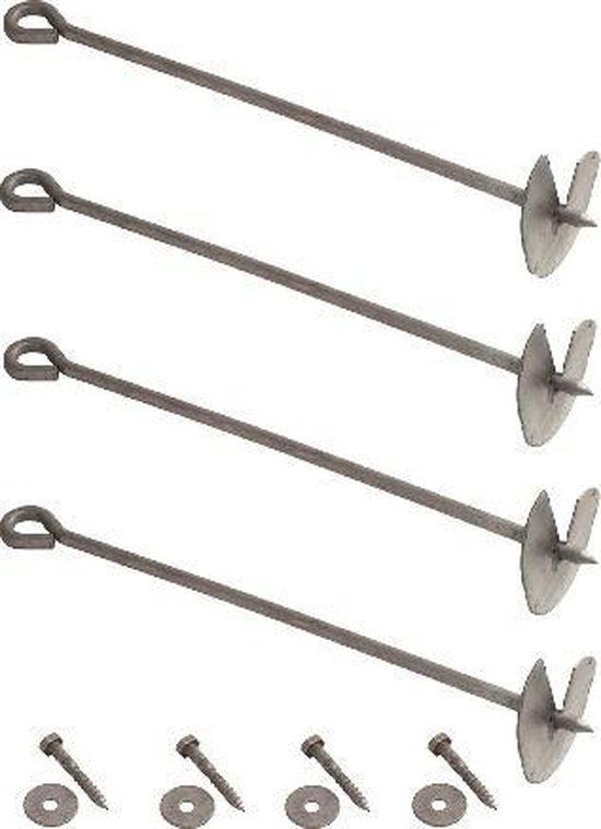 Hermic Grondankers - 4 Stuks - 50 cm - Staal - Beige