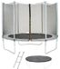 KANGUI Trampoline, diamètre 300 cm, gris, modèle Maxi Eco, avec filet de sécurité, échelle et housse de protection