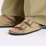 Birkenstock Arizona Birkibuc Slippers Dames Beige