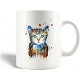 Mok maniacase, Gekleurde kat Tekening van kat in veelkleurigheid