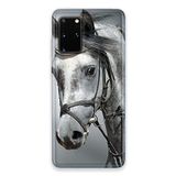 Beschermhoes Samsung Beschermhoes voor Samsung Galaxy S20 FE / S20FE, motief paard, wit