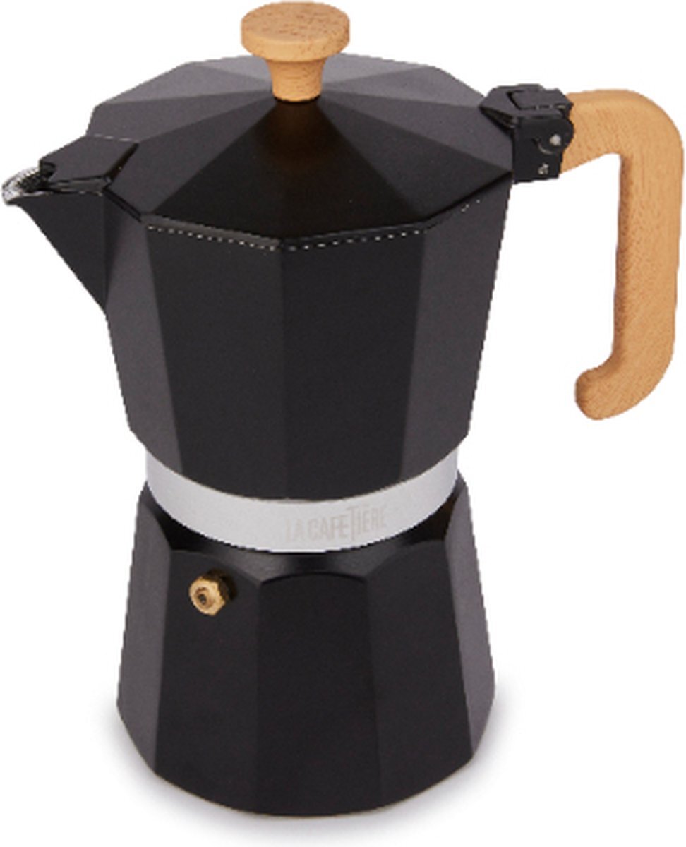 La Cafetière Espresso Maker, 6 Kopjes, Aluminium, Zwart - | Venice