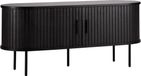 Oviala meuble TV en mélamine et acier 120 cm noir