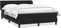vidaXL Boxspring met matras fluweel zwart 160x210 cm