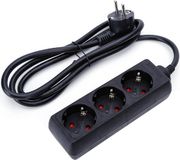 BES LED Stekkerdoos - 3 Stopcontacten - 1.5 Meter - Zwart