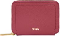 FOSSIL Logan Zip Around Card Case RFID Kaarthoes Leer Roze