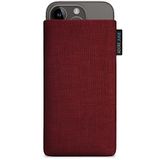 Adore June Klassieke bordeauxrode hoes, compatibel met iPhone 15 14 / iPhone 15 14 Pro, telefoonhoes van duurzame Cordurastof met reinigingseffect, Made in Europe