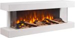 Xaralyn Disegno 120SW Elektrische wandhaard - wit hout - 1400 Watt verwarming - met afstandsbediening - 3-zijdige elektrische haard - sfeerhaard