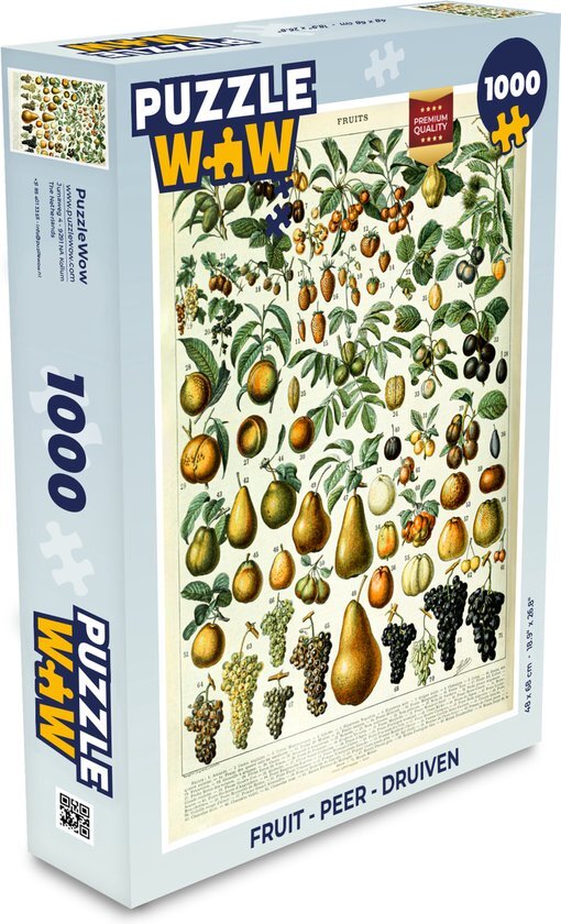 MuchoWow Puzzel Adolphe Millot - Vintage - Fruit - Peer - Druiven - Legpuzzel - Puzzel 1000 stukjes volwassenen - Sinterklaas cadeautjes - Sinterklaas voor grote kinderen