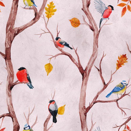 A.S. Création Metropolitan Stories "The Wall" - Vrolijke Vogels Fotobehang - 1,59 x 2,80 meter - Herhaalbaar Patroon