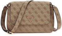 GUESS Meridian II Flap Crossbody Bag Latte Logo Lichtbruin