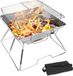 ZenithVibe Brasero de barbecue portable pour camping et jardin, grill pliable en acier inoxydable avec sac de transport pratique
