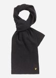 Lyle & Scott Lambswool ribbed scarf - jet black marl
