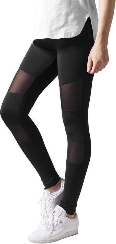 Urban Classics Tech Mesh Dames Legging - Zwart - 4XL