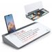 Klein glazen whiteboard voor desktop, droog uitwisbaar bord, computertoetsenbordstandaard, whiteboard, oppervlakte-pad met lade, bureauorganizers met accessoires voor kantoor, thuis,