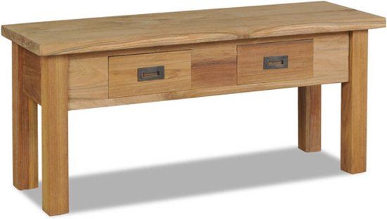 vidaXL Halbankje massief teakhout 90x30x40 cm