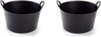 Plasticforte seau / cuve flexible - 2 pièces - noir - plastique - rond - 56 litres