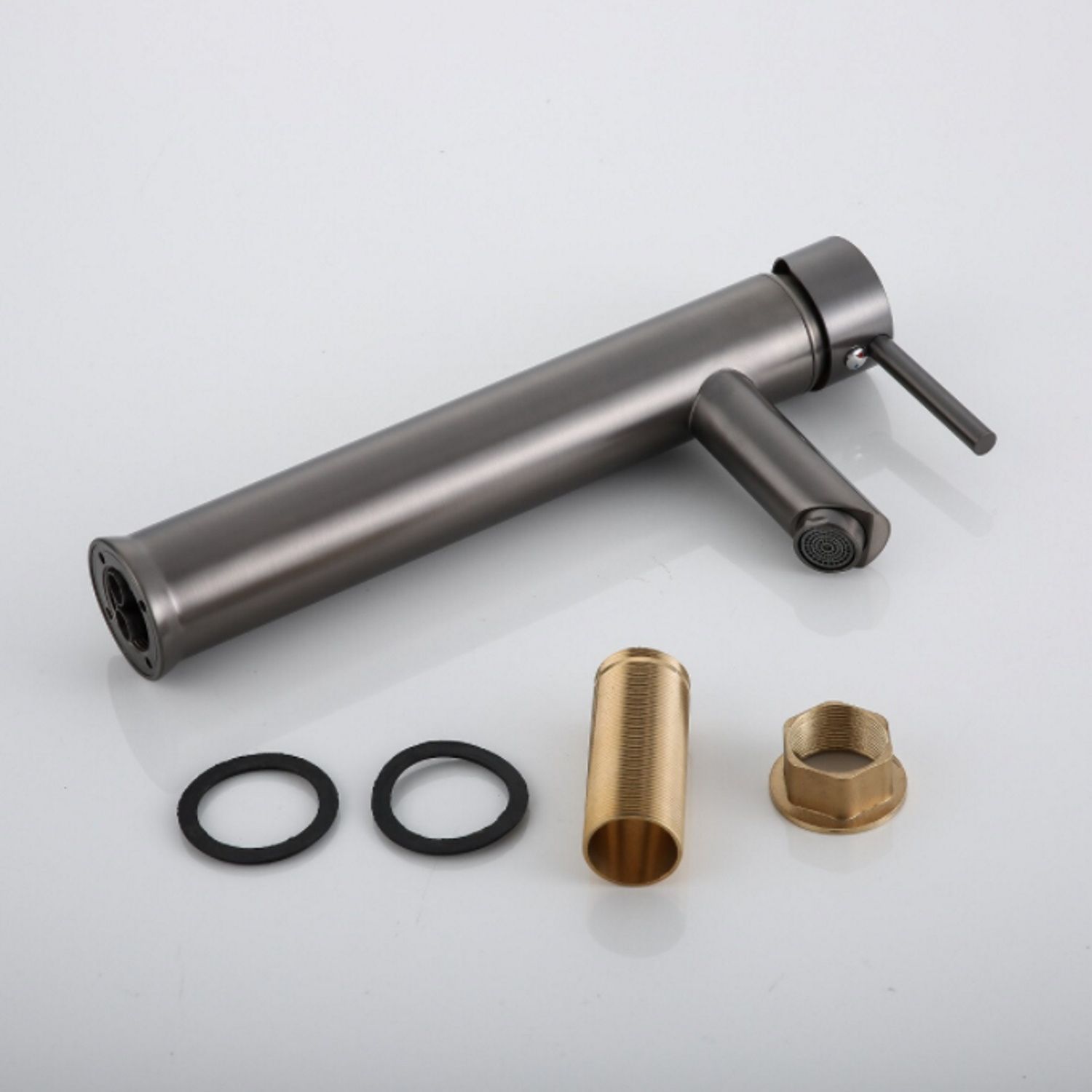 Boss & Wessing Iron Verhoogd Wastafelkraan - Gunmetal - Messing - 2023