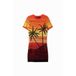 Desigual korte jurk met all over print oranje/bordeaux