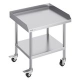 VEVOR 24 x 28 x 30 Inch Commercieel Voedsel 4 Wielen, 3-zijdige Backsplash Heavy Duty Prep Werktafel, Metalen Werktafel voor Restaurant Thuis Hotel