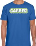 Bellatio Decorations Verkleed t-shirt heren - gabber - blauw - foute party/carnaval - vriend/maat M
