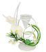 Theelichthouder met glazen inzetstuk en theelichtje met Calla bloem, decoratieve kaarsenhouder, tafeldecoratie, lantaarn, bruiloftsdecoratie