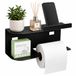 Diboniur Toiletpapierhouder met plank, zwart