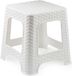 Plastic Forte Marchepied/Tabouret - Blanc - Rotin Synthétique - 32 x 32 x 30 cm