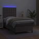 Maison Exclusive - Lit boxspring avec matelas et éclairage LED, gris, 90x190 cm, similicuir