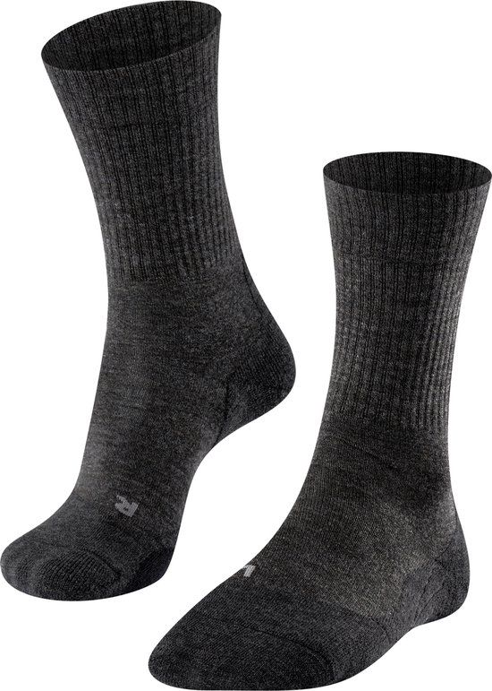 FALKE TK2 Wool anti-blaar dik wol functioneel materiaal wandelsokken dames grijs - maat 41-42