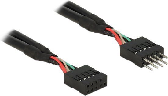 Delock USB 2.0 Kabel - 0.5 m - Zwart