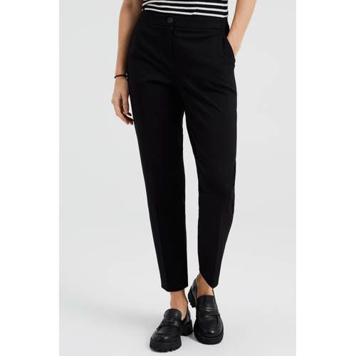 WE Fashion slim fit pantalon zwart