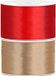 Satin ribbon set of 2 pieces gold and red 38 mm x 25 meters