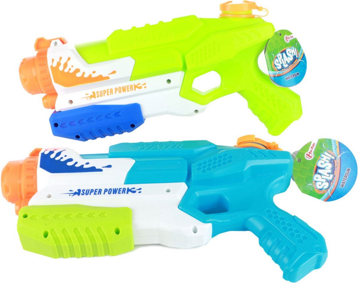 Splash Splash waterpistool voor watergevecht - willekeurige kleur groen of blauw - waterspeelgoed - blaster met geweldig bereik - vanaf 3 jaar