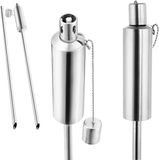Gardebruk 6x Tuinfakkel – Edelstaal Olie Lont 115 cm hoog - Zilver