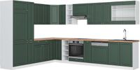 Vicco Hoekkeuken Fame-Line, Vert-Or Landhuis/Blanc, 347 x 257 cm, WB Chêne