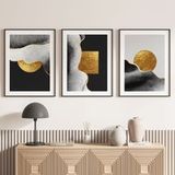 Lot de 3 affiches / posters triptyque - abstrait - 3 affiches - 30x40 cm (cadres non fournis) - bordure noire