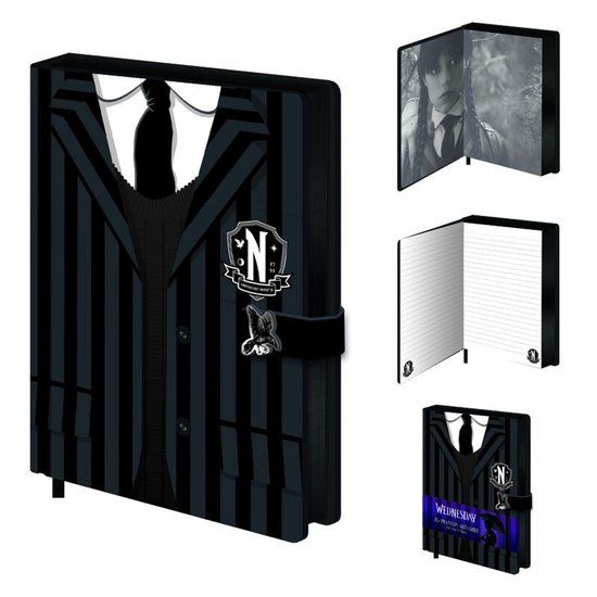 Wednesday Uniform Unisex Notebook - zwart/wit - Standard