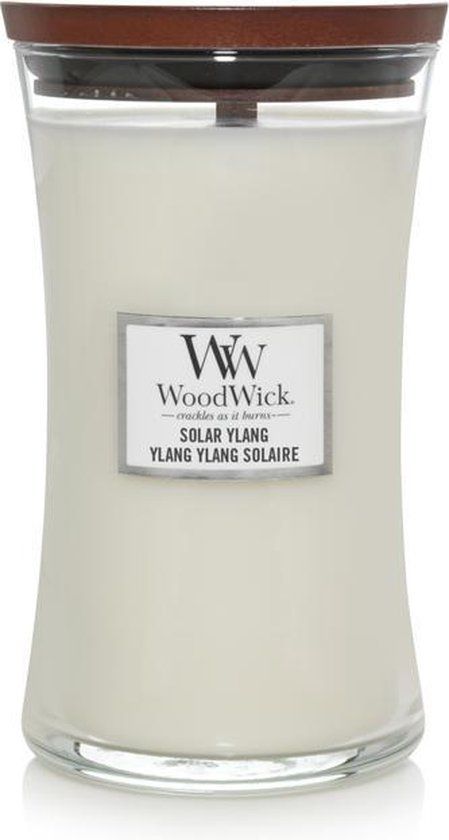 WoodWick Hourglass Large Geurkaars - Solar Ylang - Cylinder - White - 10.2cm