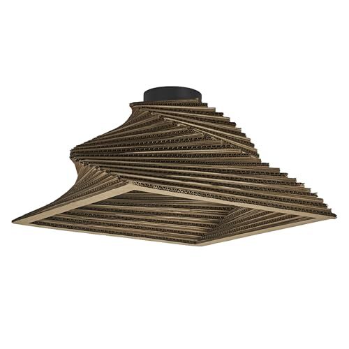 Ledvance LEDVANCE Decor Cardboard Square Turn Brown van golfkarton, E27, Ø 400 mm, lampenkap van gerecycled materiaal, duurzaam dankzij verwisselbare lichtbron, eenvoudig te installeren