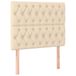 VidaXL Hoofdbord Crème Polyester/Hout 90x7x118/128 cm