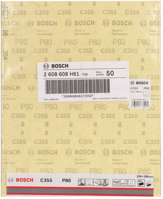 Bosch - Schuurblad papier C355 - watervast 230 x 280 mm - 80